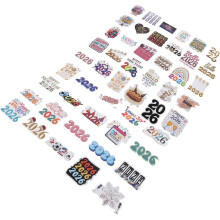 2set Feliz Ano Adesivos Papelaria Decorativa Planificador e Notebook DIY Scrapbooking Fornecimentos