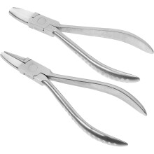 2-teiliges Brillenanpassungszangen-Set mit 6 kleinen Vierkant- und 7 halbrunden Köpfen, Edelstahl, Brillenreparaturwerkzeug