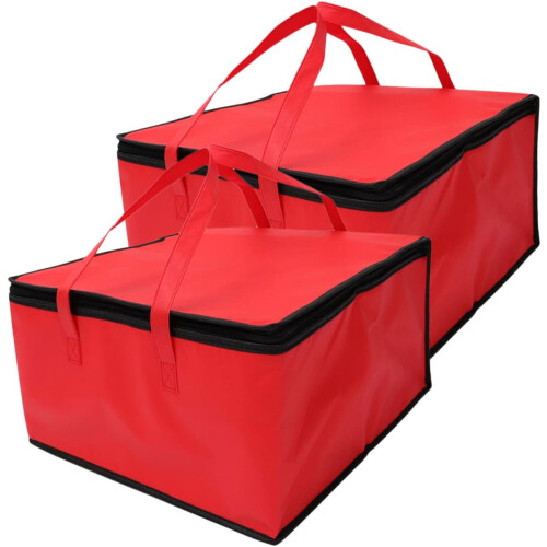 Saco de almoço isolado decorativo do saco de alimentos isolado térmico de 2pcs para compras
