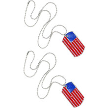 2er-Set Halsketten mit Anhänger in Form einer amerikanischen Flagge für Damen, Anhänger an Pulloverketten, modischer Halsschmuck für Herren