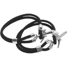 2er-Set Herren-Armbänder im Flugzeug-Design – elegant und stilvoll für Reisende. Mit Flugzeuganhänger und verstellbarem Armband.