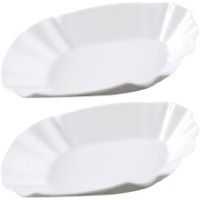 2pcs pratos de lanche de pratos de cerâmica bela aparência tigelas brancas
