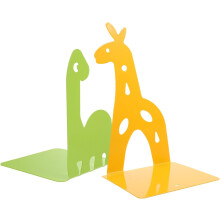 2 sujetalibros de animales para libros pesados: juego de sujetalibros de metal con forma de dinosaurio y jirafa.