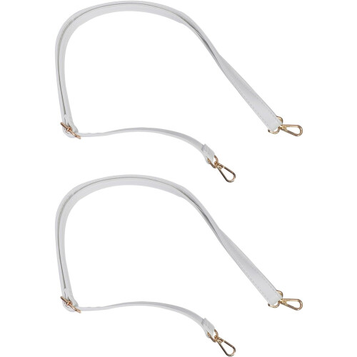 2pcs Adjustable PU Leather Crossbody Shoulder Straps with Light Gold Hardware