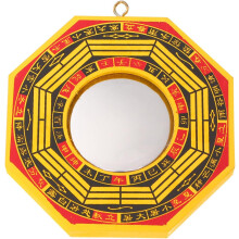2 Stück Feng-Shui-Konvexspiegel-Anhänger, 10 cm (4 Zoll), MDF, titanisiert, zum Schutz vor Unglück