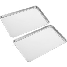 Lot de 2 plaques de cuisson multifonctions en acier inoxydable (35 x 20 x 5 pouces).