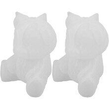 Molde de urso de silicone 2pcs Moldes de rosto de urso para artesanato de resina epóxi de bricolagem fazer vela de goma de Natal