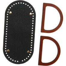 DIY-Häkel-Taschengriffe mit PU-Bodenformer-Set, gewebte Handtaschen-Accessoires
