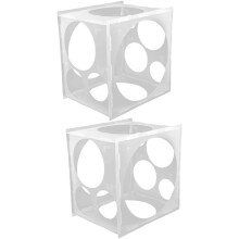 2 Stück Kunststoff-Ballonmesswerkzeug, 11-Loch-Größenmesserbox, leicht, robust, wiederverwendbar, PVC-Ballonmess- und Partydekorationszubehör