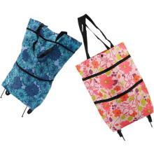 2 Stück große Einkaufstrolley-Taschen aus Oxford-Gewebe mit Rollen, faltbar, für Lebensmittel