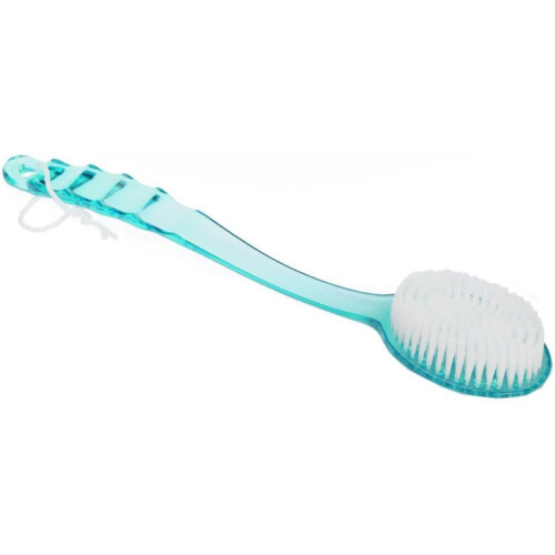 2pcs Long Handle Bath Brush Set com cerdas macias para esfoliar e chuveiro, azul verde