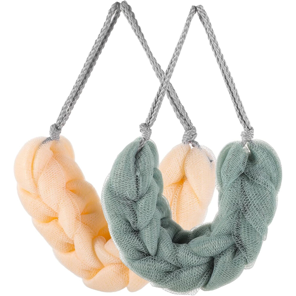 Hkhbjs 2Pcs Soft Bath Loofah Body Scrubbers Skin Exfoliating Shower Balls With Hanging Loop