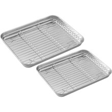 2er-Set Backblech und Kühlgitter, 13 x 9 Zoll, Edelstahl, robust und langlebig