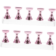 2 Sets Unha Pad Acrílico Unha Pratica Rack para Manicure Treinamento Suplementos de Display Stand