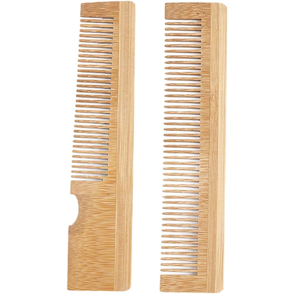 Hkhbjs 2Pcs Bamboo Mustache Comb For Men Small Beard Comb Portable Pocket