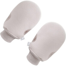 Peeling-Duschhandschuhe, 2er-Set, beige, Rückenmassagehandschuh, Körperpeeling-Handschuhe