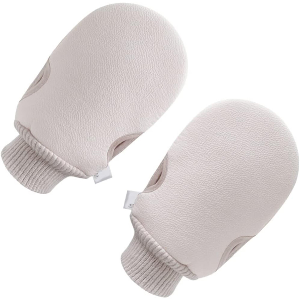 Hkhbjs Beige Exfoliating Shower Gloves 2Pcs Set Back Massage Glove Body Scrubbing Mitts