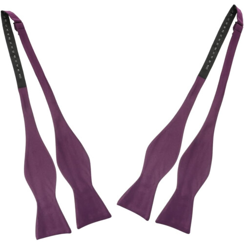 2pcs Elegant Solid Purple Bow Tie Adjustable Self Tie Bowties for Men