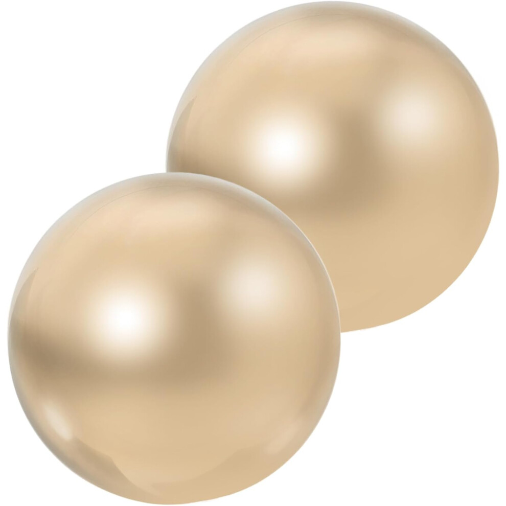 Hkhbjs 2Pcs Brass Hand Massage Balls Smooth Metal Palm Exercise Stress Relief Portable Handheld Fitness Tool