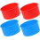 4pcs molde de bolo de silicone conjunto 4 polegadas redonda antiadherente latas de cozimento com cores azul claro e vermelho 1