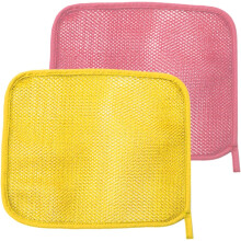 2 Stück afrikanisches Peeling-Badenetz, Duschschwamm, doppellagige Nylon-Waschlappen