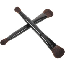 2 stk. multifunksjonell sminkekost dobbel ende pudderkost for highlighter kontur og rouge for ansiktssminke