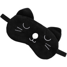 2pcs Cartoon Cat Pattern Sleeping Eye Mask Funny Cat Blindfold for Travel Home