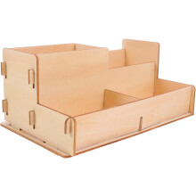 Stiftehalter-Organizer aus Holz, DIY-Schreibtischaufbewahrungsbox für Homeoffice, großes Fassungsvermögen, einfache Montage