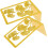 2Pcs Yellow Ginkgo Leaf Metal Bookends Desktop Book Organizer Multi-Function Book Stands 1