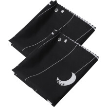2 schwarze Etagenbett-Vorhänge für das untere Bett aus weichem und atmungsaktivem Polyestergewebe