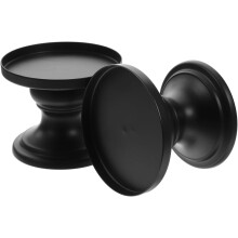 2 Stück Kerzenhalter aus Metall, schwarzes Eisen, elegant, stabil, als Dekoration für Partys und Zuhause