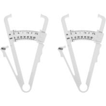 Handheld Body Fat Caliper Measurement Tool 2pcs Set White Cm/in Scale