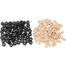 Silicone forrado Nano contas 3mm cabelo extensão micro anéis 2-caixa conjunto preto e bege