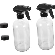 2 Stück leere Glas-Sprühflaschen mit Deckeln für Haarspray, Öl und Kosmetik – TSA-konform für Reise-Toilettenartikel