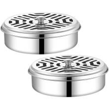 2er-Pack Edelstahl-Räucherboxen mit Deckel, stabilem Nagelständer, hohlem Deckeldesign, tragbar