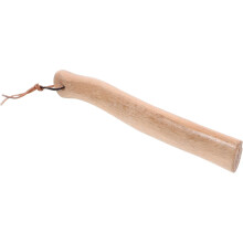 Holz-Campingaxtstiel, 32 cm, kurzer gebogener Massivholz-Ersatzstiel mit Lederkordel