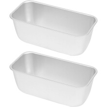 Lot de 2 moules à toast rectangulaires profonds en alliage de zinc, antiadhésifs.