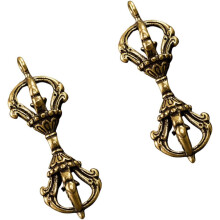 Lot de 2 pilons Vajra délicats en laiton tibétain, mini-décoration unique
