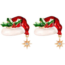 2pcs chapéu de santa broche liga material diamante incrustado design para decoração de natal broche vestível