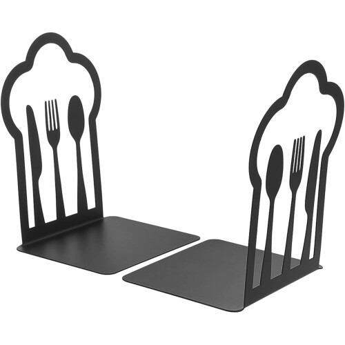 2pcs Metal Bookends Desktop Book Holders Study Book Stands com base antideslizante