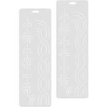 2 modelli per punto croce in plastica, modelli per trapunte, modelli per bordi e motivi, patchwork, trapuntatura, stencil, cucito a mano, artigianato