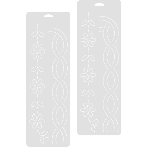 2pcs Cross-Stitch Template Plastic Quilt Pattern Template for Borders and Patterns Patchwork Quilting Stencils Hand Quilting Sewing Crafts