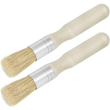2 Stück runde Schablonierpinsel mit Holzgriff, Borsten, kleine Werkzeuge für Acryl- und Ölmalerei