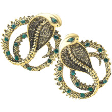 Pinos de broche de serpente de ouro de 2pcs com incrustação de strass, alfinetes de lapela de liga