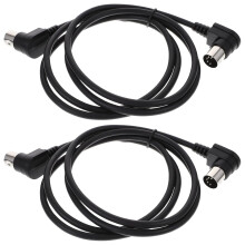 2 Stück 90-Grad-DIN-5-Pin-MIDI-Kabel (Stecker auf Stecker) mit Gummibeschichtung für Tastaturen