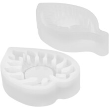 2pcs moldes de resina de silicone folha e coração moldes de vela epóxi em forma