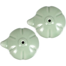 Lot de 2 compte-gouttes en céramique à motif de fleur de prunier verte peinte à la main, pour calligraphie.