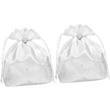 Lot de 2 pochettes à fleurs pour la mariée, porte-monnaie de mariage avec bandoulière en satin, décorées, pour la cérémonie et les fêtes.