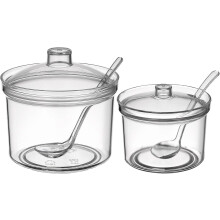2er-Set Zuckerdose mit zwei kleinen Löffeln, 11,4 x 11,4 x 20,3 cm