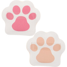 2 esponjas pequeñas para aplicar polvos con forma de garra de gato, ideales para difuminar la base de maquillaje.